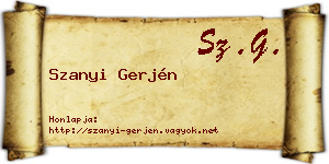 Szanyi Gerjén névjegykártya